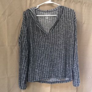 AMERICAN EAGLE Plush Rib Henley Hoodie